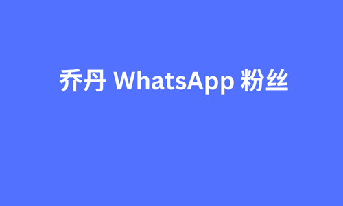 乔丹 whatsapp 粉丝